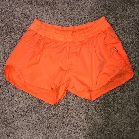 lululemon athletica Pants - Lululemon Neon Orange Tracker Shorts